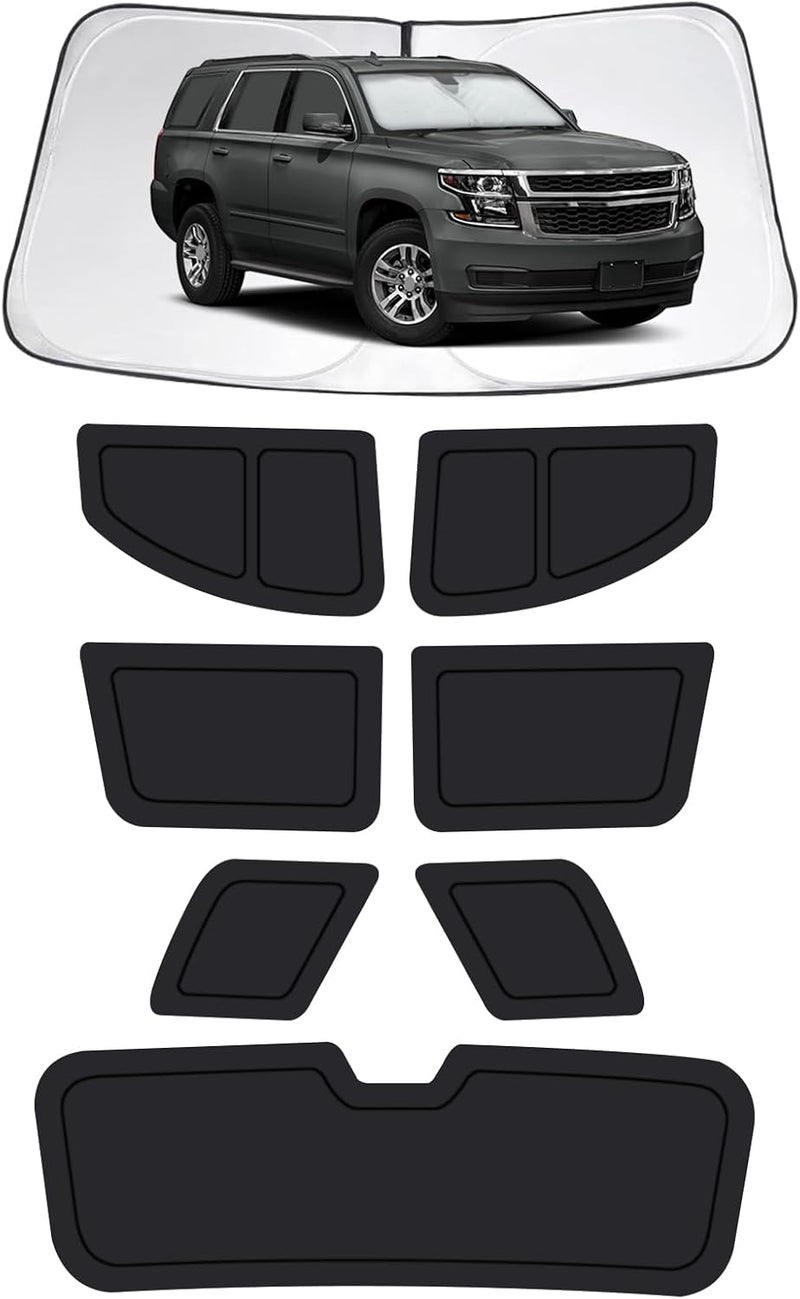 FSHAANY'S Car Window Shades for Chevrolet Tahoe 2015-2020, Full Car Window Covers for Privacy, Sunshades for Tahoe Front Rear Windshield Side Windows to Block UV and Protect Privacy(8pcs) - Image 1